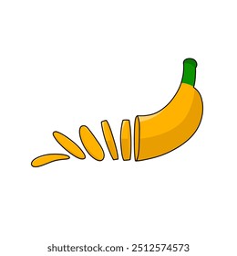 Banana icon. Logo template. Fruit icon. Ripe fruit. Fresh fruits. Food icon. Symbol of vegetarianism. Healthy food. Proper nutrition. Delicious fresh fruit. Banana sign. Banana flat illustration.