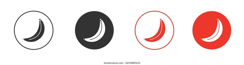 Logos de icono de plátano. Plantilla de diseño de icono de Vector plano