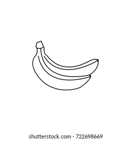 Banana icon on white background