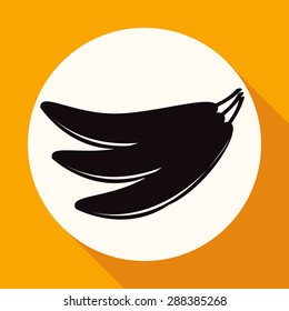 banana icon on white circle with a long shadow