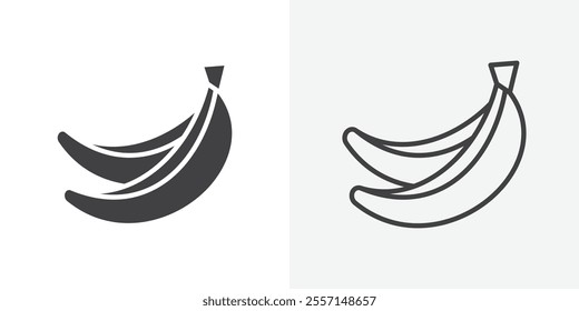 Banana icon. outlined vector style.