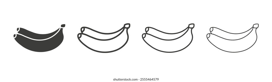 Banana icon pack. vector illustration
