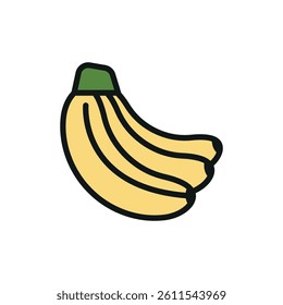 Banana icon represents tropical fruit, healthy snacking, and natural energy for everyday nutrition.