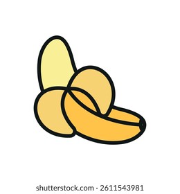 Banana icon represents tropical fruit, healthy snacking, and natural energy for everyday nutrition.