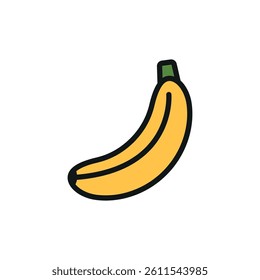 Banana icon represents tropical fruit, healthy snacking, and natural energy for everyday nutrition.