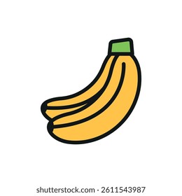 Banana icon represents tropical fruit, healthy snacking, and natural energy for everyday nutrition.