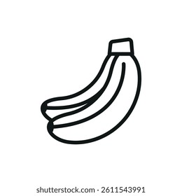 Banana icon represents tropical fruit, healthy snacking, and natural energy for everyday nutrition.