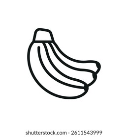 Banana icon represents tropical fruit, healthy snacking, and natural energy for everyday nutrition.