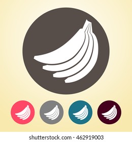 Banana Icon in round shape. 