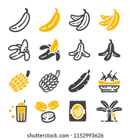 banana icon set