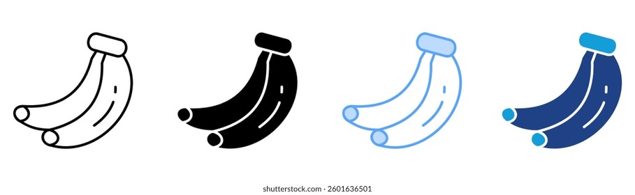 Banana Icon Set Multiple Style Collection