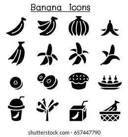 Banana icon set in thin line style