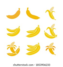 Banana icon set vector on trendy design