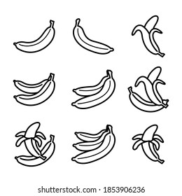 Banana icon set vector on trendy design