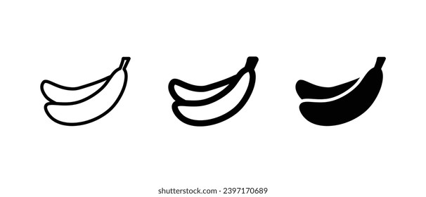Vector de conjunto de iconos de banana para aplicaciones web y móviles
