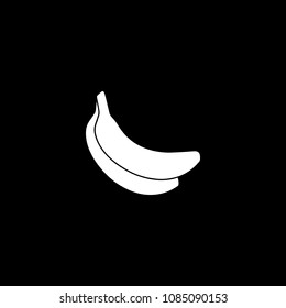 Banana icon. Silhouette Banana vector icon for web design isolated on black background