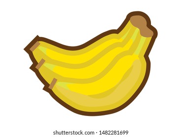 Banana icon ,simple cartoon Line art style