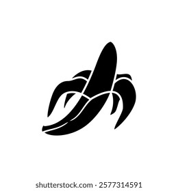 banana icon, simple flat style, pictogram logo sign symbol vector illustration, isolated on white for mobile app