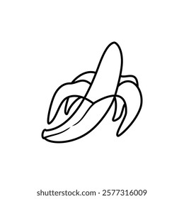 banana icon, simple flat style, pictogram logo sign symbol vector illustration, isolated on white for mobile app