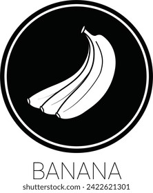 The banana icon is simple and has a minimalist impression. Vector illustration isolated on white background