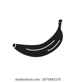 Banane Symbol einfache Vektorgrafik flach schwarz einfach trendige Stil Illustration für Web und App..eps