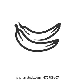 Banana icon in single color. Food fruit yellow energy power vitamin carbohydrate