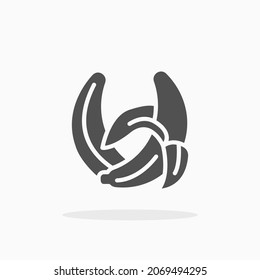 Icono de plátano. Estilo de glifo sólido. Ilustración vectorial. Disfruta de este icono para tu proyecto.
