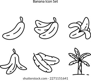 Banana icon. Banana icon symbol isolated on white background. Banana vector. Banana icon eps. icon set.