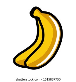 banana Icon Template. Sign isolated on white background. banana Vector flat design illustration. can be used for presentations, websites, etc.