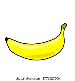 Banana icon, vector banana icon, flat banana icon.