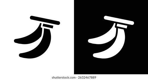 Banana icon Vector in flat style. Collection silhouettes
