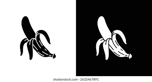 Banana icon Vector in flat style. Collection silhouettes