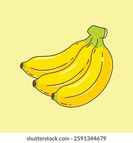 Banana icon. Vector illustration of a bunch of ripe bananas.