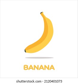 Banana icon, vector banana icon, isolated flat banana icon with 
typography. 