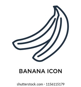 Banana icon vector isolated on white background, Banana transparent sign , thin pictogram or outline symbol design in linear style