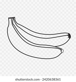 Icono de plátano. Vector de plátano sobre fondo transparente. Fruta, vegetal Vector ilustrativo