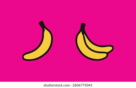 Banana icon vector set collection