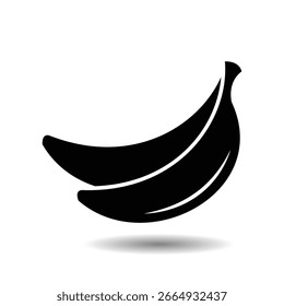 Ícone de banana silhueta vetor, ícone de banana fruta isolado em fundo branco. Estilo sólido plano banana símbolo símbolo website logotipo design. ícone bananas vetor ilustração. 