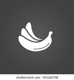 banana icon vector, solid logo illustration, pictogram isolated on black