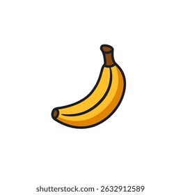 Banana Icon Vector Symbol. Tropical Fruit Design Isolated on White Background