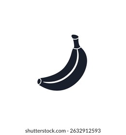 Banana Icon Vector Symbol. Tropical Fruit Design Isolated on White Background