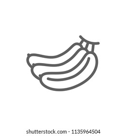 Banana icon vector in thin line style isolated