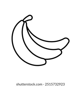 banana icon with white background vector stock illustration