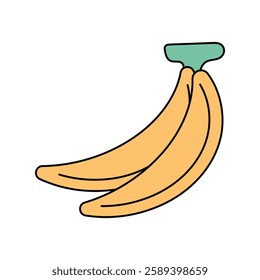 banana icon with white background vector stock illustration