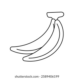 banana icon with white background vector stock illustration