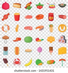 Banana icons set. Cartoon style of 36 banana vector icons for web for any design