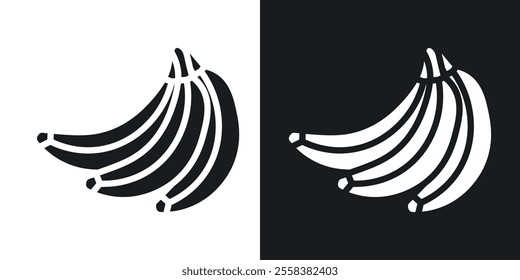 Banana icons in solid black and white colors