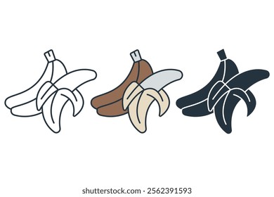 Banana icons symbol vector elements for infographic web