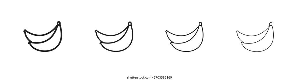 Banana icons symbol vector elements for infographic web