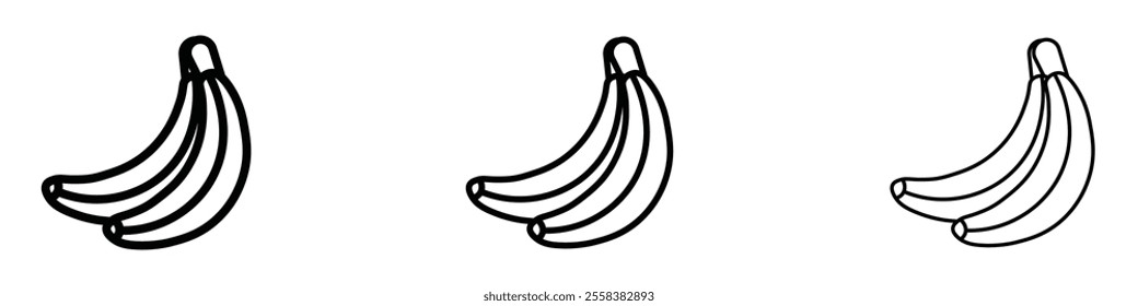 Banana icons in tree different stroke sizes